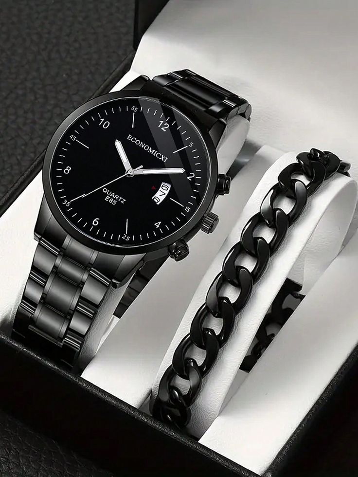 Fashion Mens Stainless Steel Watch with Braclete| Wristwatch with box