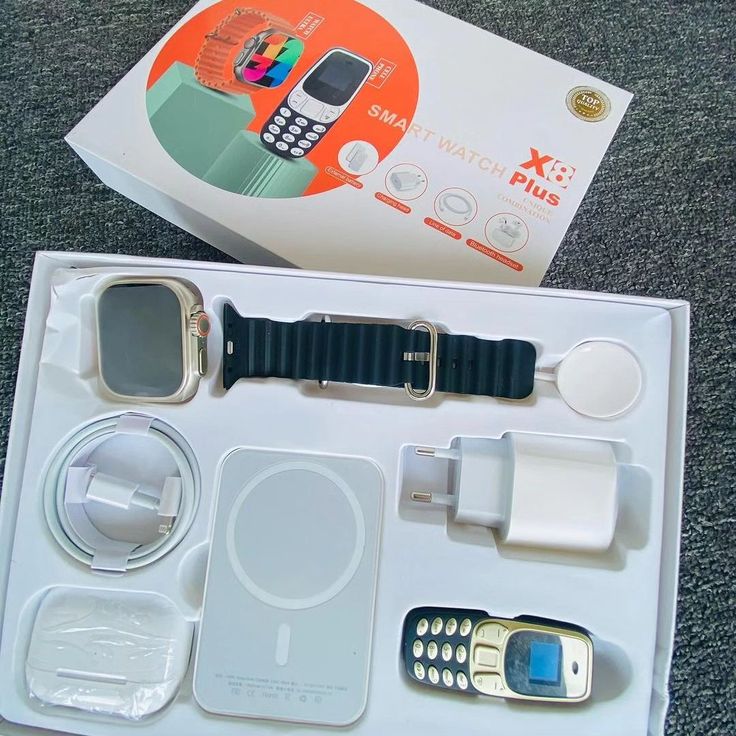 "Watch X 8 Plus  with Charger, Power Bank & Earbuds"