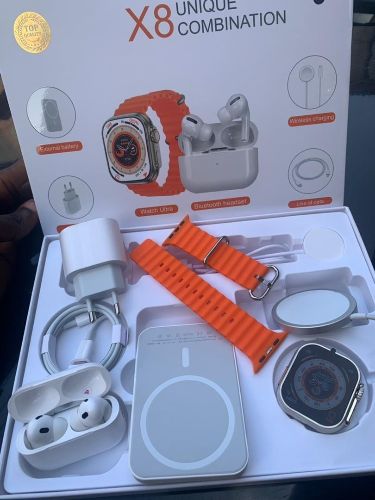 "Watch X 8 Plus  with Charger, Power Bank & Earbuds"