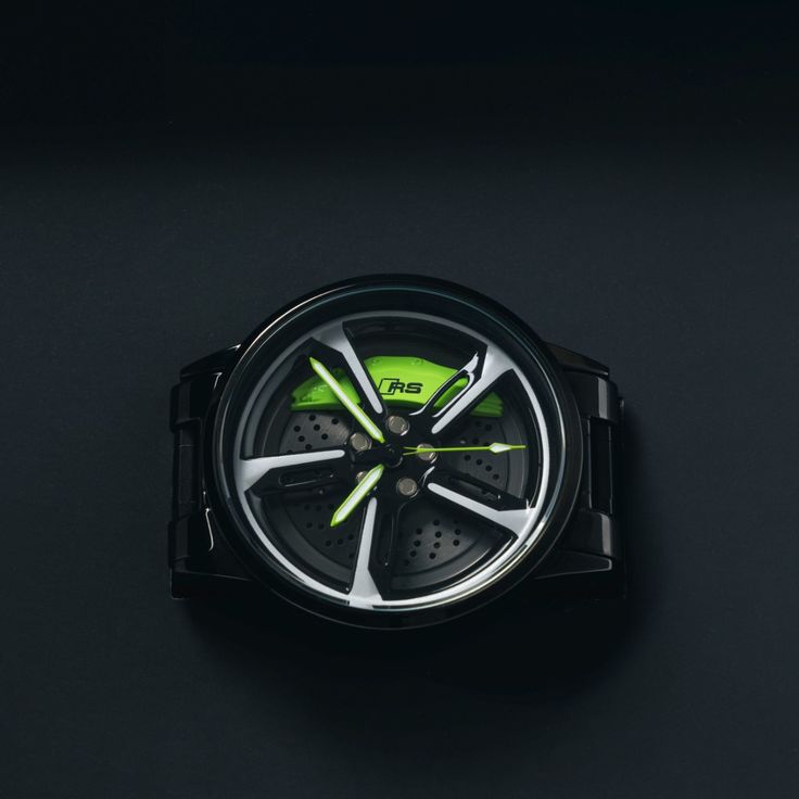 Luxury Alloy Wheel Design Men's Wrist Watch – Sporty Skeleton Dial – Black Metal and Rubber Straps